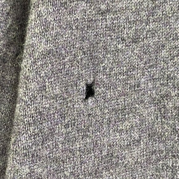 BRUNELLO CUCINELLI Mens 54 Purple V Neck 100% Cashmere Sweater *FLAW* - Picture 9 of 11